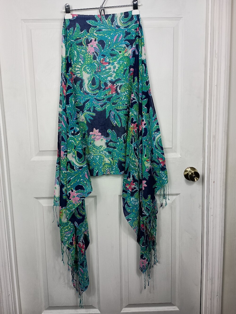 Lilly Pulitzer Murfee Scarf Silk Cashmere Tropical Wrap Beach Cover Up Shawl